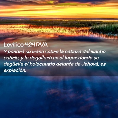 Picture 02 - Levítico 4:24 RVA - Y pondrá su mano sobre la cabeza del macho - Bible Verse Picture