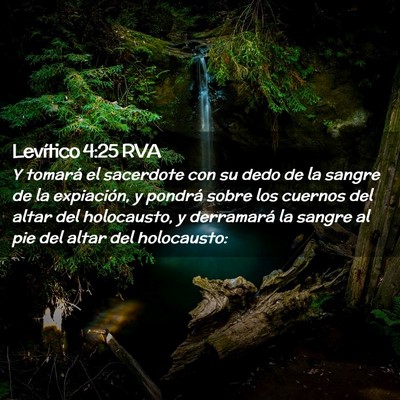 Picture 02 - Levítico 4:25 RVA - Y tomará el sacerdote con su dedo de la sangre - Bible Verse Picture