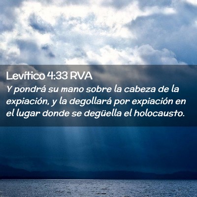 Picture 02 - Levítico 4:33 RVA - Y pondrá su mano sobre la cabeza de la - Bible Verse Picture