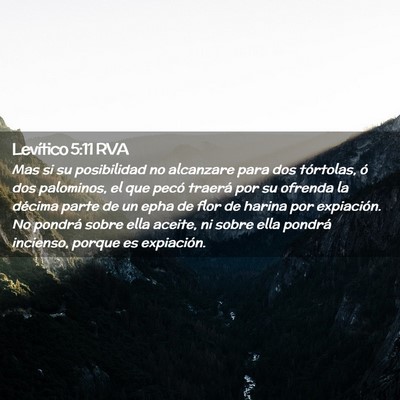 Picture 02 - Levítico 5:11 RVA - Mas si su posibilidad no alcanzare para dos - Bible Verse Picture
