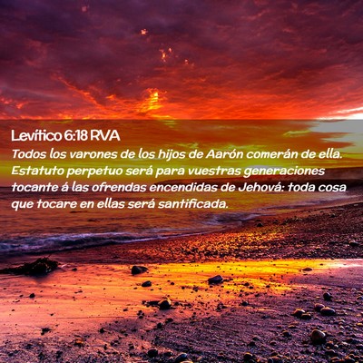 Picture 02 - Levítico 6:18 RVA - Todos los varones de los hijos de Aarón comerán - Bible Verse Picture