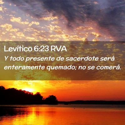 Picture 02 - Levítico 6:23 RVA - Y todo presente de sacerdote será enteramente - Bible Verse Picture