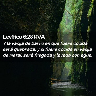 Picture 02 - Levítico 6:28 RVA - Y la vasija de barro en que fuere cocida, será - Bible Verse Picture