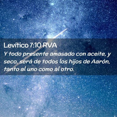 Picture 02 - Levítico 7:10 RVA - Y todo presente amasado con aceite, y seco, será - Bible Verse Picture