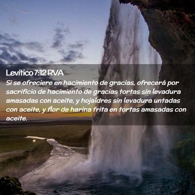 Picture 02 - Levítico 7:12 RVA - Si se ofreciere en hacimiento de gracias, - Bible Verse Picture
