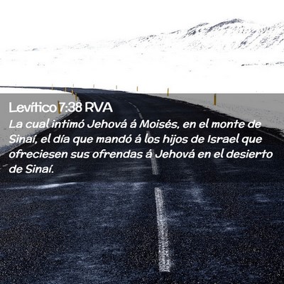 Picture 02 - Levítico 7:38 RVA - La cual intimó Jehová á Moisés, en el monte - Bible Verse Picture