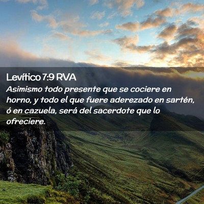 Picture 02 - Levítico 7:9 RVA - Asimismo todo presente que se cociere en horno, y - Bible Verse Picture