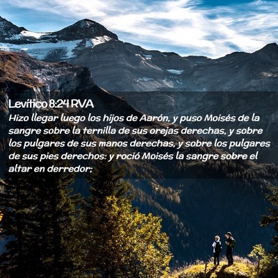 Picture 02 - Levítico 8:24 RVA - Hizo llegar luego los hijos de Aarón, y puso - Bible Verse Picture