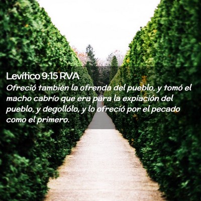Picture 02 - Levítico 9:15 RVA - Ofreció también la ofrenda del pueblo, y tomó - Bible Verse Picture
