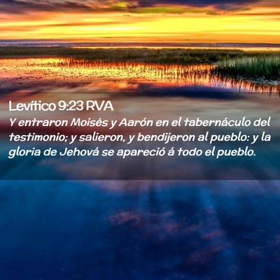 Picture 02 - Levítico 9:23 RVA - Y entraron Moisés y Aarón en el tabernáculo - Bible Verse Picture