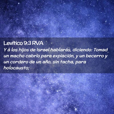 Picture 02 - Levítico 9:3 RVA - Y á los hijos de Israel hablarás, diciendo: - Bible Verse Picture