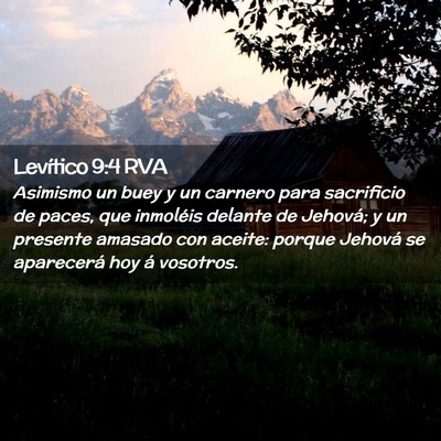 Picture 02 - Levítico 9:4 RVA - Asimismo un buey y un carnero para sacrificio de - Bible Verse Picture
