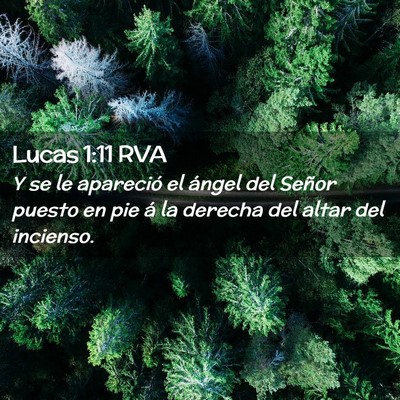 Picture 02 - Lucas 1:11 RVA - Y se le apareció el ángel del Señor puesto en - Bible Verse Picture