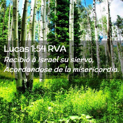 Picture 02 - Lucas 1:54 RVA - Recibió á Israel su siervo, Acordandose de la - Bible Verse Picture