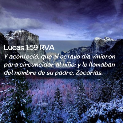 Picture 02 - Lucas 1:59 RVA - Y aconteció, que al octavo día vinieron para - Bible Verse Picture