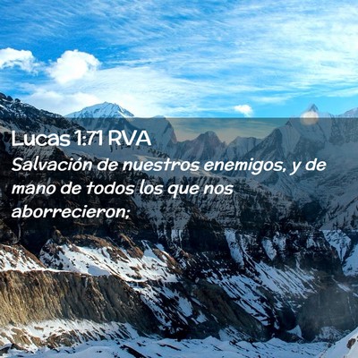 Picture 02 - Lucas 1:71 RVA - Salvación de nuestros enemigos, y de mano de - Bible Verse Picture