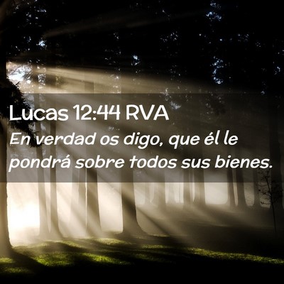 Picture 02 - Lucas 12:44 RVA - En verdad os digo, que él le pondrá sobre todos - Bible Verse Picture