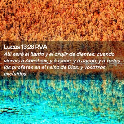 Picture 02 - Lucas 13:28 RVA - Allí será el llanto y el crujir de dientes, - Bible Verse Picture