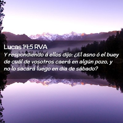 Picture 02 - Lucas 14:5 RVA - Y respondiendo á ellos dijo: ¿El asno ó el - Bible Verse Picture