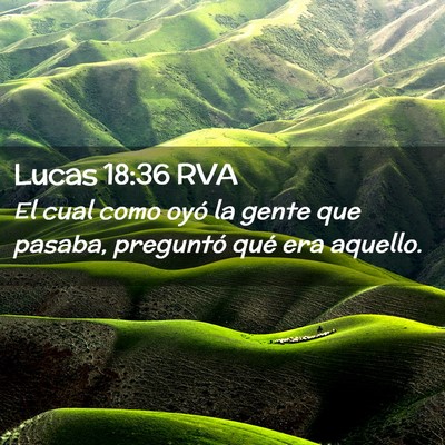 Picture 02 - Lucas 18:36 RVA - El cual como oyó la gente que pasaba, preguntó - Bible Verse Picture