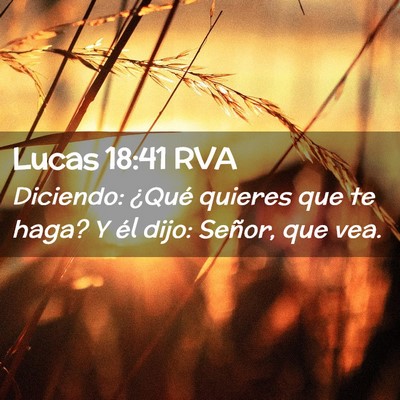 Picture 02 - Lucas 18:41 RVA - Diciendo: ¿Qué quieres que te haga? Y él dijo: - Bible Verse Picture
