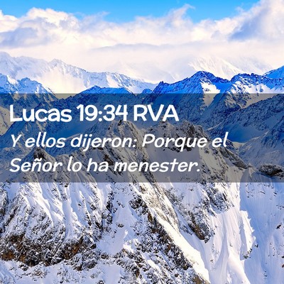 Picture 02 - Lucas 19:34 RVA - Y ellos dijeron: Porque el Señor lo ha - Bible Verse Picture