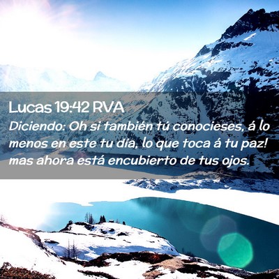 Picture 02 - Lucas 19:42 RVA - Diciendo: ­Oh si también tú conocieses, á lo - Bible Verse Picture
