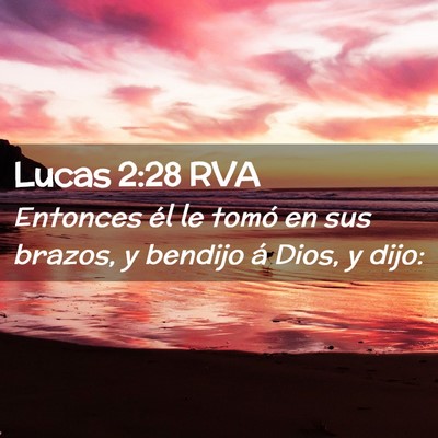 Picture 02 - Lucas 2:28 RVA - Entonces él le tomó en sus brazos, y bendijo á - Bible Verse Picture