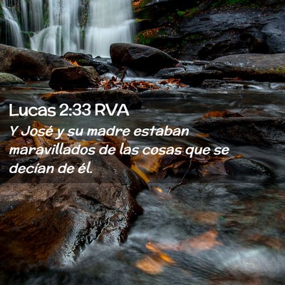 Picture 02 - Lucas 2:33 RVA - Y José y su madre estaban maravillados de las - Bible Verse Picture