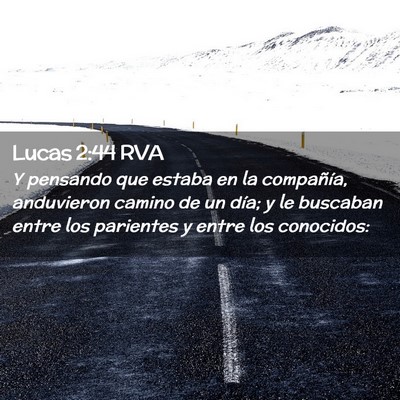 Picture 02 - Lucas 2:44 RVA - Y pensando que estaba en la compañía, - Bible Verse Picture