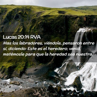 Picture 02 - Lucas 20:14 RVA - Mas los labradores, viéndole, pensaron entre - Bible Verse Picture