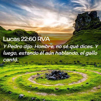 Picture 02 - Lucas 22:60 RVA - Y Pedro dijo: Hombre, no sé qué dices. Y luego, - Bible Verse Picture