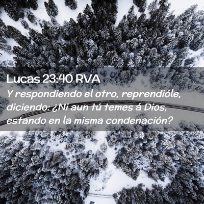 Picture 02 - Lucas 23:40 RVA - Y respondiendo el otro, reprendióle, diciendo: - Bible Verse Picture
