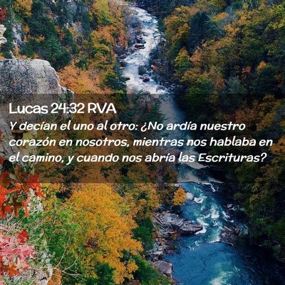 Picture 02 - Lucas 24:32 RVA - Y decían el uno al otro: ¿No ardía nuestro - Bible Verse Picture