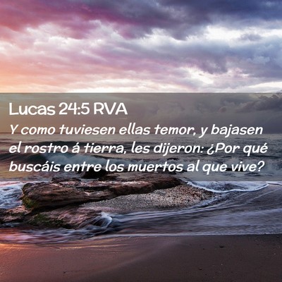 Picture 02 - Lucas 24:5 RVA - Y como tuviesen ellas temor, y bajasen el rostro - Bible Verse Picture