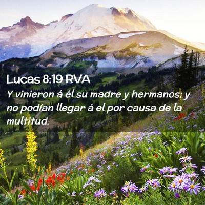 Picture 02 - Lucas 8:19 RVA - Y vinieron á él su madre y hermanos; y no - Bible Verse Picture