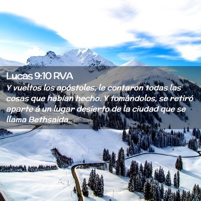 Picture 02 - Lucas 9:10 RVA - Y vueltos los apóstoles, le contaron todas las - Bible Verse Picture