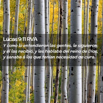 Picture 02 - Lucas 9:11 RVA - Y como lo entendieron las gentes, le siguieron; y - Bible Verse Picture