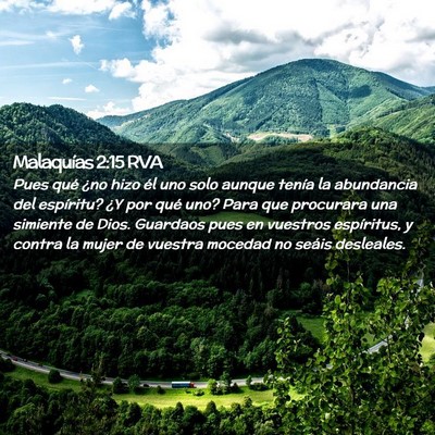 Picture 02 - Malaquías 2:15 RVA - Pues qué ¿no hizo él uno solo aunque tenía la - Bible Verse Picture