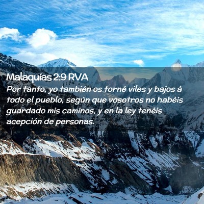 Picture 02 - Malaquías 2:9 RVA - Por tanto, yo también os torné viles y bajos á - Bible Verse Picture