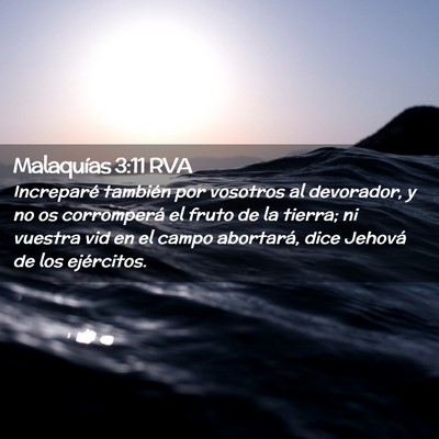 Picture 02 - Malaquías 3:11 RVA - Increparé también por vosotros al devorador, y - Bible Verse Picture