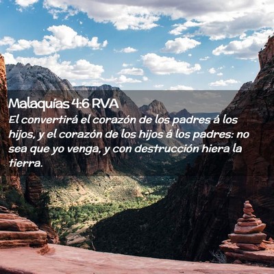 Picture 02 - Malaquías 4:6 RVA - El convertirá el corazón de los padres á los - Bible Verse Picture