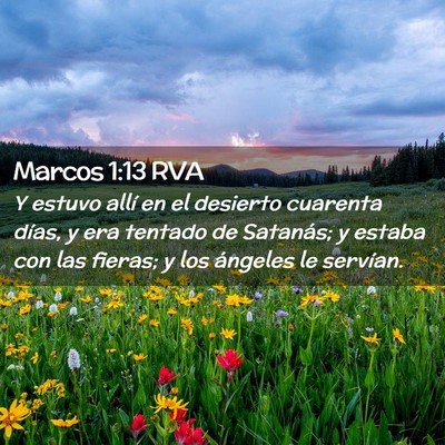 Picture 02 - Marcos 1:13 RVA - Y estuvo allí en el desierto cuarenta días, y - Bible Verse Picture