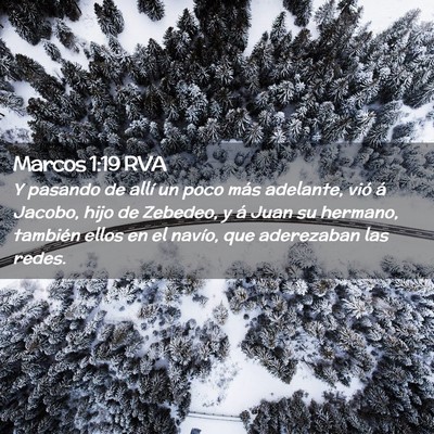 Picture 02 - Marcos 1:19 RVA - Y pasando de allí un poco más adelante, vió á - Bible Verse Picture