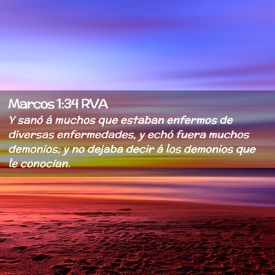 Picture 02 - Marcos 1:34 RVA - Y sanó á muchos que estaban enfermos de - Bible Verse Picture