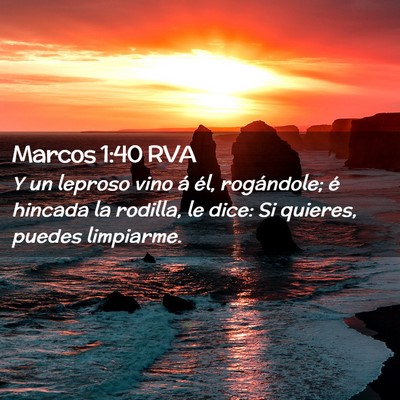 Picture 02 - Marcos 1:40 RVA - Y un leproso vino á él, rogándole; é hincada - Bible Verse Picture