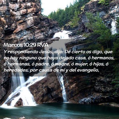Picture 02 - Marcos 10:29 RVA - Y respondiendo Jesús, dijo: De cierto os digo, - Bible Verse Picture