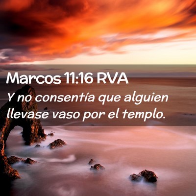 Picture 02 - Marcos 11:16 RVA - Y no consentía que alguien llevase vaso por el - Bible Verse Picture