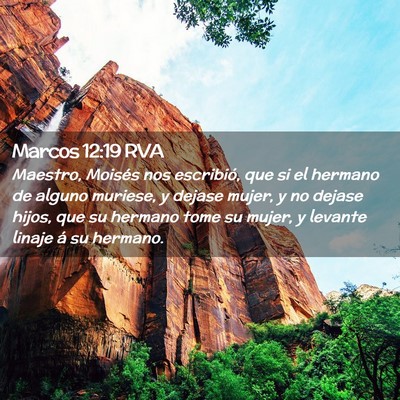 Picture 02 - Marcos 12:19 RVA - Maestro, Moisés nos escribió, que si el hermano - Bible Verse Picture