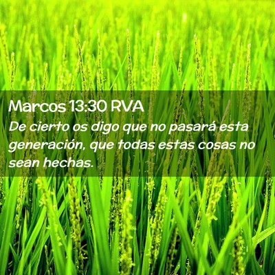 Picture 02 - Marcos 13:30 RVA - De cierto os digo que no pasará esta - Bible Verse Picture